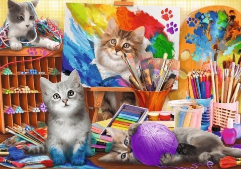 Puzzle 2x500 elementów Sztuka malowania Kotki Trefl Puzzle 2x500 elementów Sztuka malowania Kotki Trefl
