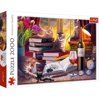 Puzzle 2000 elementów Koci wieczór Trefl