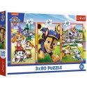 Puzzle 3x80 elementów Psia zgraja Psi Patrol Paw Patrol Trefl