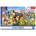Puzzle 3x80 elementów Psia zgraja Psi Patrol Paw Patrol Trefl