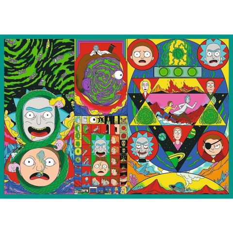 Puzzle 4x250 elementów Rick i Morty Zakręcony świat Trefl Puzzle 4x250 elementów Rick i Morty Zakręcony świat Trefl