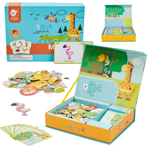 CLASSIC WORLD Układanka Magnetyczna Zwierzęta Tablica Klocki Puzzle Pamięć 60 el. Classic World CLASSIC WORLD Układanka Magnetyczna Zwierzęta Tablica Klocki Puzzle Pamięć 60 el. Classic World