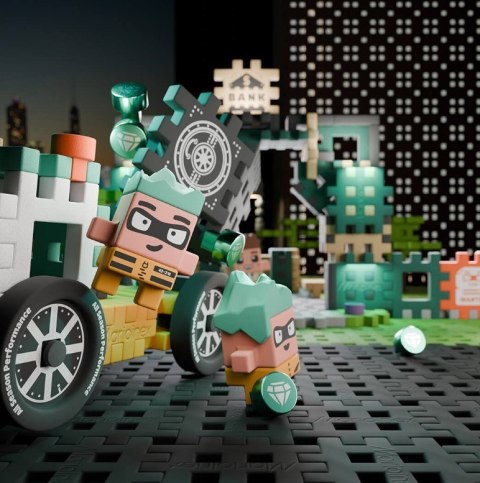 Klocki Mini Waffle - Napad na bank 148 elementów Marioinex Klocki Mini Waffle - Napad na bank 148 elementów Marioinex
