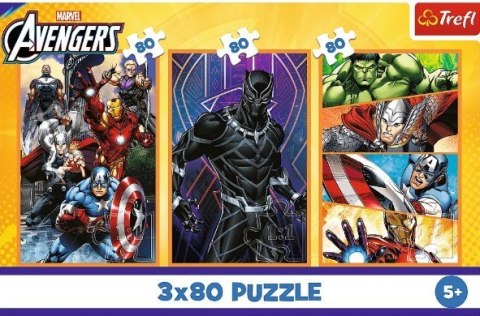 Puzzle 3x80 elementów Dni pełne akcji Avengers Trefl Puzzle 3x80 elementów Dni pełne akcji Avengers Trefl