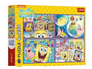 Puzzle 4x250 elementów SpongeBob Szalony świat Trefl