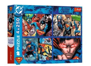 Puzzle 4x250 elementów Superman Odwaga Trefl