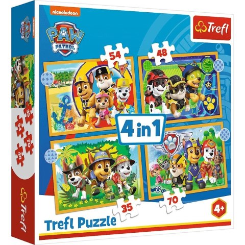 Puzzle 4w1 Wakacyjny Psi Patrol Trefl