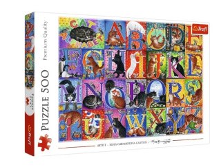 Puzzle 500 elementów Koci alfabet Trefl