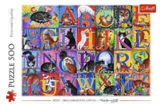 Puzzle 500 elementów Koci alfabet Trefl