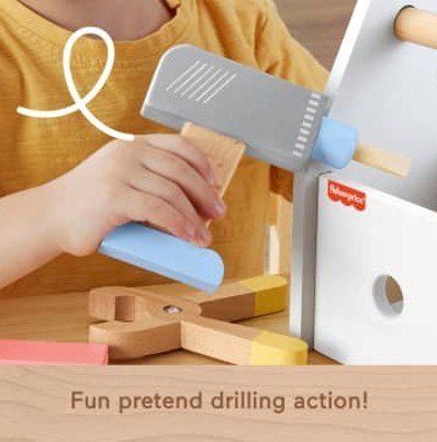 Drewniana skrzynka z narzędziami Fisher Price Drewniana skrzynka z narzędziami Fisher Price