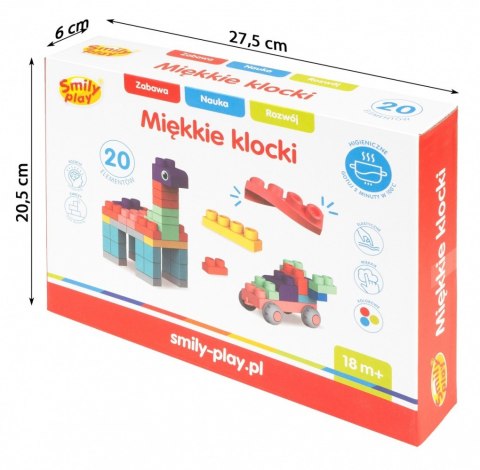 Klocki miękkie 20 elementów Smily Play Klocki miękkie 20 elementów Smily Play