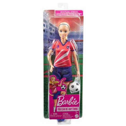 Lalka Barbie Piłkarka czerwona koszulka Mattel
