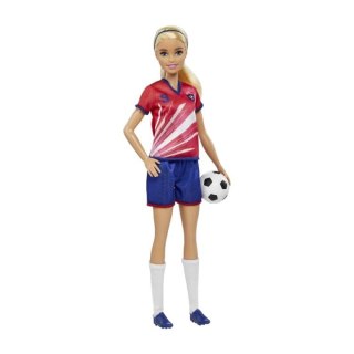 Lalka Barbie Piłkarka czerwona koszulka Mattel