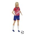 Lalka Barbie Piłkarka czerwona koszulka Mattel