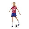 Lalka Barbie Piłkarka czerwona koszulka Mattel