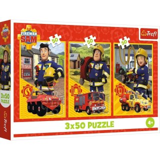 Puzzle 3x50 elementów Ekipa z remizy Strażak Sam Trefl