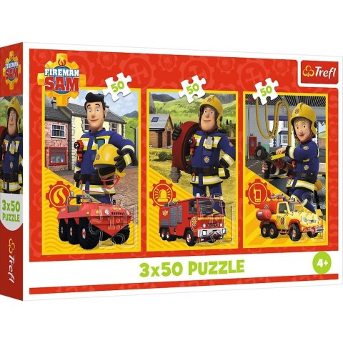 Puzzle 3x50 elementów Ekipa z remizy Strażak Sam Trefl