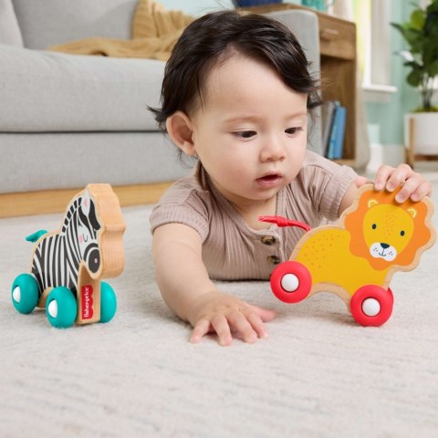Wood Drewniane zwierzątka do pchania Fisher Price