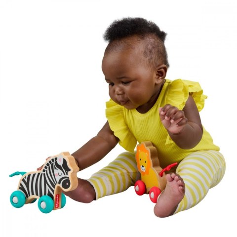 Wood Drewniane zwierzątka do pchania Fisher Price