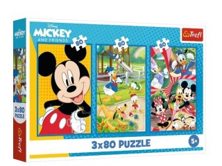 Puzzle 3x80 elementów Ekipa Myszki Miki Trefl