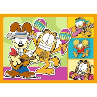Puzzle 4w1 Garfield kocha lazanie Trefl