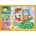Puzzle 4w1 Garfield kocha lazanie Trefl