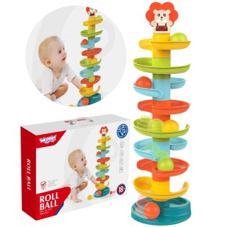 WOOPIE BABY Kulodrom Tor Kulkowy Zestaw Spirala + 6 Kulek Woopie Baby