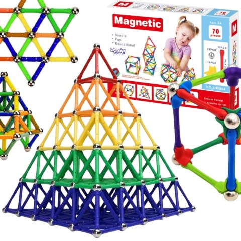WOOPIE Klocki Magnetyczne Konstrukcyjne Układanka Kreatywna 70 el. Woopie WOOPIE Klocki Magnetyczne Konstrukcyjne Układanka Kreatywna 70 el. Woopie