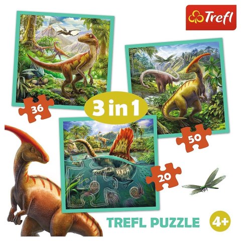 Puzzle 3w1 - Niezwykły świat dinozaurów Trefl Puzzle 3w1 - Niezwykły świat dinozaurów Trefl