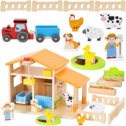 VIGA Drewniana Farma Dom Farmera Z Ogródkiem I Traktorem 21 el Viga Toys
