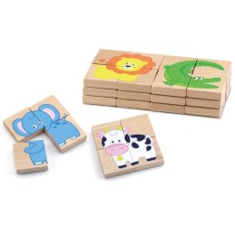 VIGA Drewniane Puzzle Magnetyczne Zwierzęta Układanka Certyfikat FSC Viga Toys