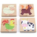 VIGA Drewniane Puzzle Magnetyczne Zwierzęta Układanka Certyfikat FSC Viga Toys