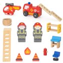 VIGA Drewniany Garaż Remiza Straży Pożarnej Zestaw 14 el Viga Toys