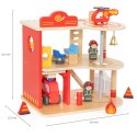VIGA Drewniany Garaż Remiza Straży Pożarnej Zestaw 14 el Viga Toys