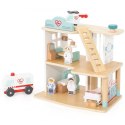 VIGA Drewniany Szpital Z Karetką Winda Zestaw 15 el Viga Toys