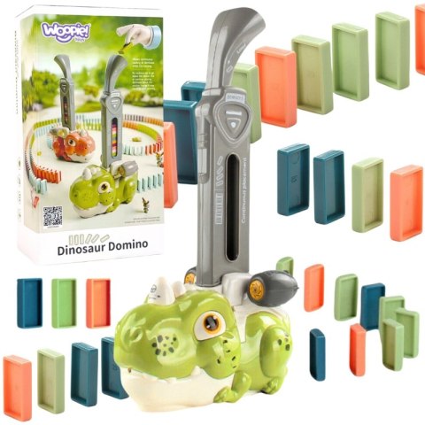 WOOPIE Elektryczna Ciuchcia Lokomotywa do Klocków Domino Dinozaur Zielony - ZESTAW 3 SZT. Woopie