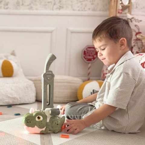 WOOPIE Elektryczna Ciuchcia Lokomotywa do Klocków Domino Dinozaur Zielony - ZESTAW 3 SZT. Woopie