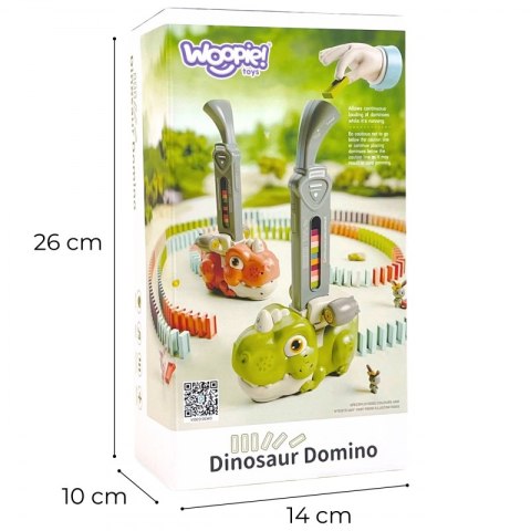 WOOPIE Elektryczna Ciuchcia Lokomotywa do Klocków Domino Dinozaur Zielony - ZESTAW 3 SZT. Woopie