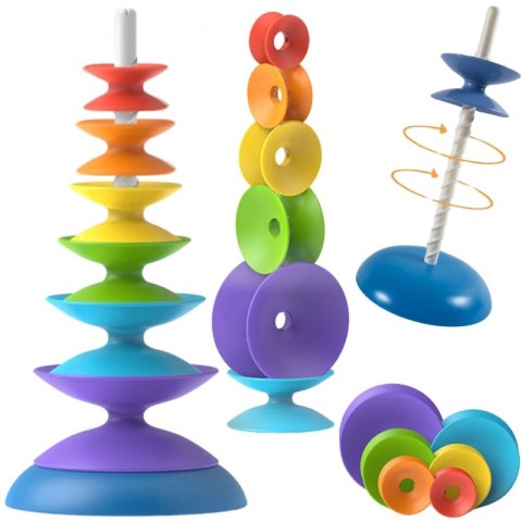 WOOPIE BABY Kolorowa Wieża Układanka Piramidka Edukacyjna 18m+ Woopie Baby WOOPIE BABY Kolorowa Wieża Układanka Piramidka Edukacyjna 18m+ Woopie Baby