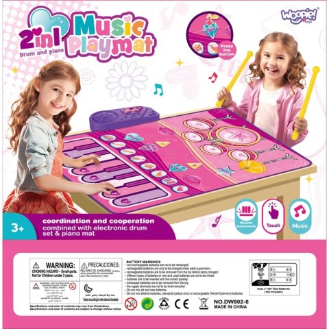 WOOPIE Duża Mata Muzyczna 2w1 Perkusja Interaktywna Pianino Woopie WOOPIE Duża Mata Muzyczna 2w1 Perkusja Interaktywna Pianino Woopie