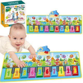 WOOPIE Mata Muzyczna XXL Dinusie 2w1 Pianinko 8 Melodii 110cm Woopie