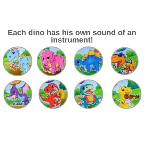 WOOPIE Mata Muzyczna XXL Dinusie 2w1 Pianinko 8 Melodii 110cm Woopie