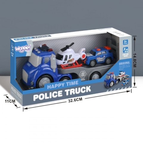 WOOPIE Niebieska Laweta Policyjna City Truck Efekty Dźwiękowe i Świetlne Woopie WOOPIE Niebieska Laweta Policyjna City Truck Efekty Dźwiękowe i Świetlne Woopie