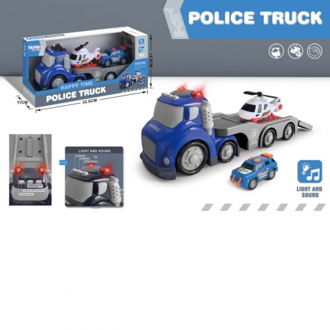 WOOPIE Niebieska Laweta Policyjna City Truck Efekty Dźwiękowe i Świetlne Woopie WOOPIE Niebieska Laweta Policyjna City Truck Efekty Dźwiękowe i Świetlne Woopie