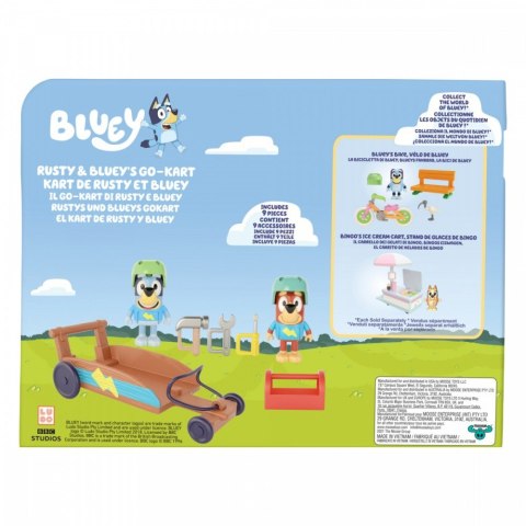 Zestaw figurek Bluey Gokart + 2 figurki piesków Tm Toys Zestaw figurek Bluey Gokart + 2 figurki piesków Tm Toys