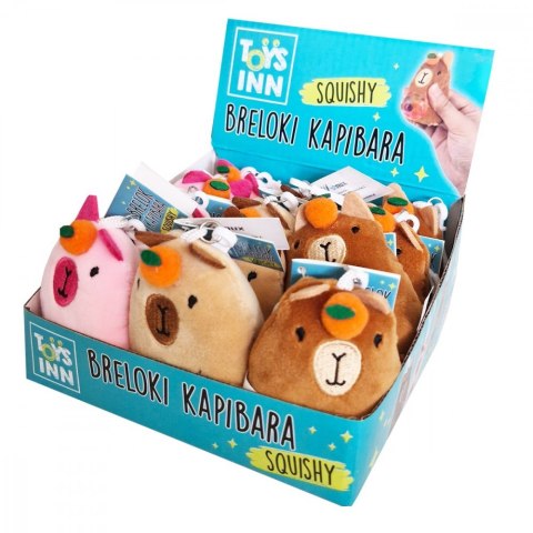 Breloki Kapibara squishy mix Display 12 sztuk Stnux Breloki Kapibara squishy mix Display 12 sztuk Stnux
