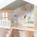 CLASSIC WORLD Duży Drewniany Domek dla Lalek 2 Figurki NATURALNE DREWNO 28 el. Classic World
