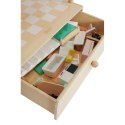 CLASSIC WORLD Duży Drewniany Domek dla Lalek 2 Figurki NATURALNE DREWNO 28 el. Classic World