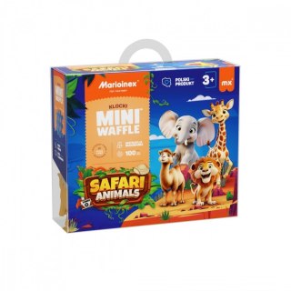 Klocki Mini Waffle - Zwierzęta Safari 100 elementów Marioinex
