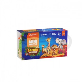 Klocki Mini Waffle - Zwierzęta Safari 50 elementów Marioinex